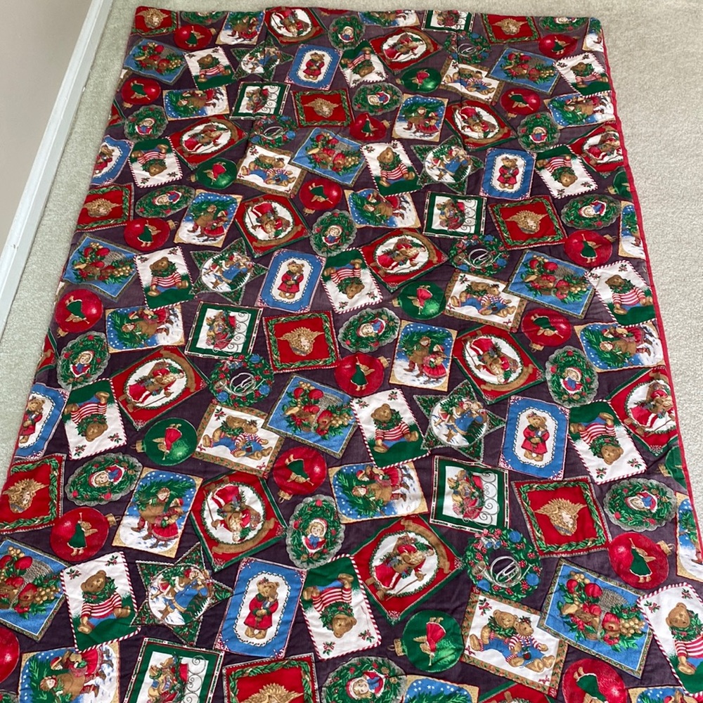 Handmade Foldable Christmas blanket/pillow with dual purpose